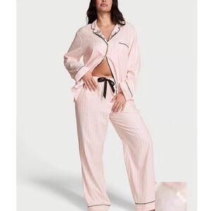 Victoria's Secret Classic Light Pink Flannel Pajama Set SZ XS regular